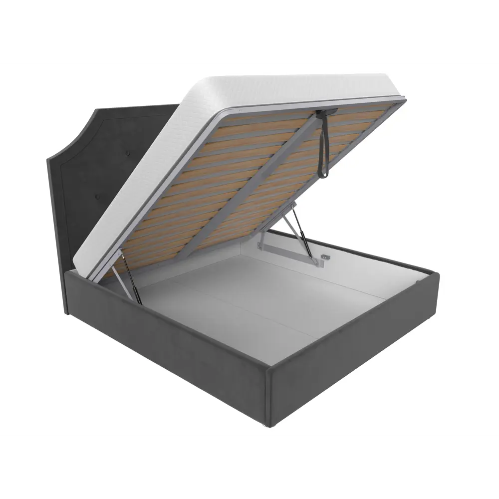 Фото 6 Кровать Лига Диванов Кантри 120700 215x140x211 см велюр цвет серый Фото 6 Кровать Лига Диванов Кантри 120700 215x140x211 см велюр цвет серый