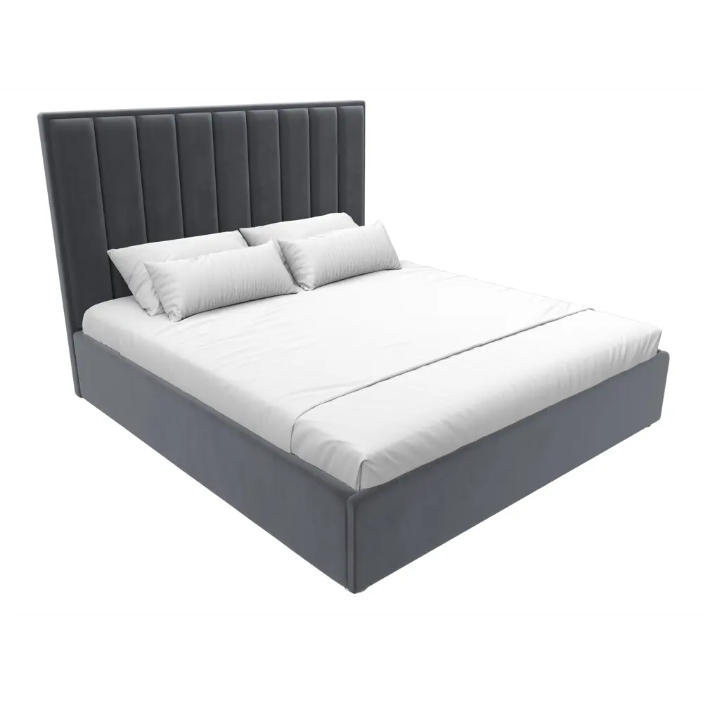 Фото 2 Кровать Афродита 180 Лига диванов 120581 195x130x213 см велюр цвет серый Фото 2 Кровать Афродита 180 Лига диванов 120581 195x130x213 см велюр цвет серый