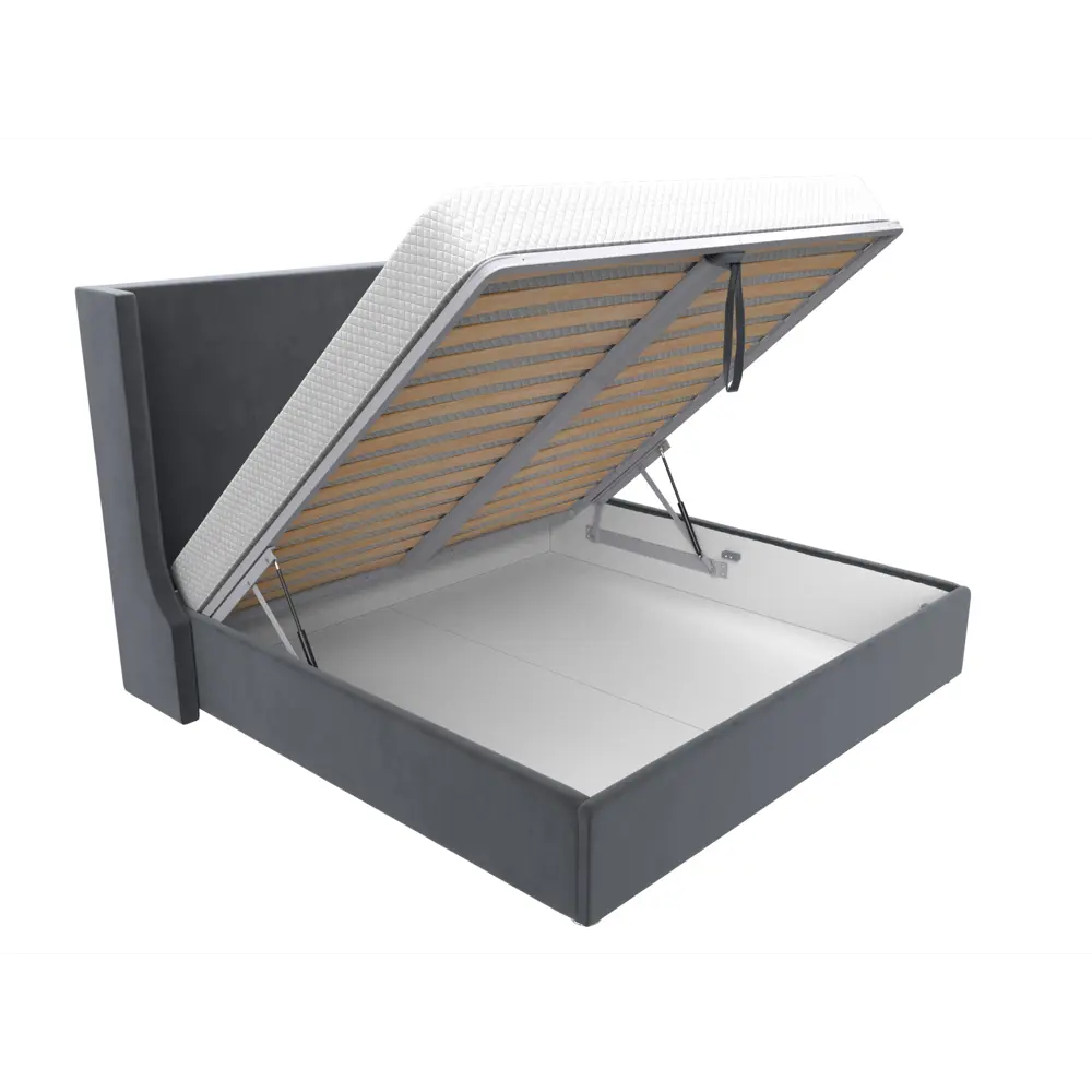 Фото 6 Кровать Ларго 200 Лига диванов 120748 220x140x211 см велюр цвет серый Фото 6 Кровать Ларго 200 Лига диванов 120748 220x140x211 см велюр цвет серый