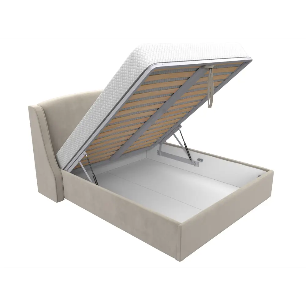 Фото 5 Кровать Лотос 160 Лига диванов 27885 195x120x210 см микровельвет цвет бежевый Фото 5 Кровать Лотос 160 Лига диванов 27885 195x120x210 см микровельвет цвет бежевый