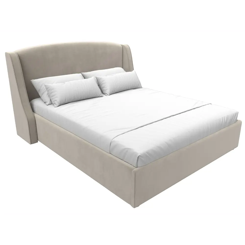 Фото 2 Кровать Лотос 160 Лига диванов 27885 195x120x210 см микровельвет цвет бежевый Фото 2 Кровать Лотос 160 Лига диванов 27885 195x120x210 см микровельвет цвет бежевый