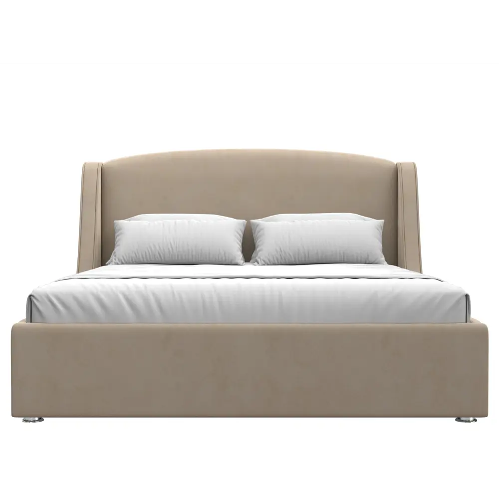 Фото 2 Кровать Лотос 160 Лига диванов 101108 195x120x210 см велюр цвет бежевый Фото 2 Кровать Лотос 160 Лига диванов 101108 195x120x210 см велюр цвет бежевый