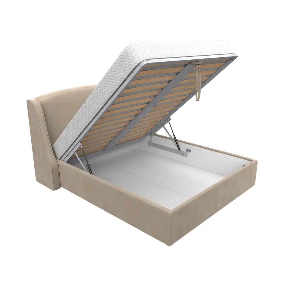 Фото 5 Кровать Лотос 160 Лига диванов 101108 195x120x210 см велюр цвет бежевый Фото 5 Кровать Лотос 160 Лига диванов 101108 195x120x210 см велюр цвет бежевый