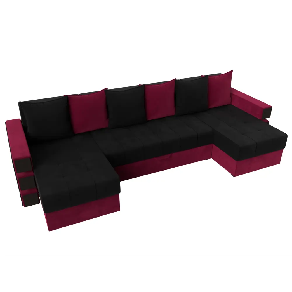 Фото 6 Диван Лига Диванов Венеция 120436 300x85x150 см вельвет цвет черный/бордовый Фото 6 Диван Лига Диванов Венеция 120436 300x85x150 см вельвет цвет черный/бордовый