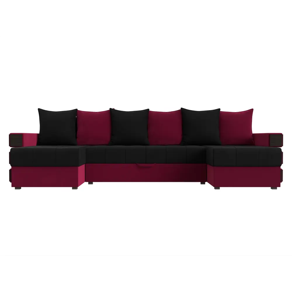 Фото 2 Диван Лига Диванов Венеция 120436 300x85x150 см вельвет цвет черный/бордовый Фото 2 Диван Лига Диванов Венеция 120436 300x85x150 см вельвет цвет черный/бордовый