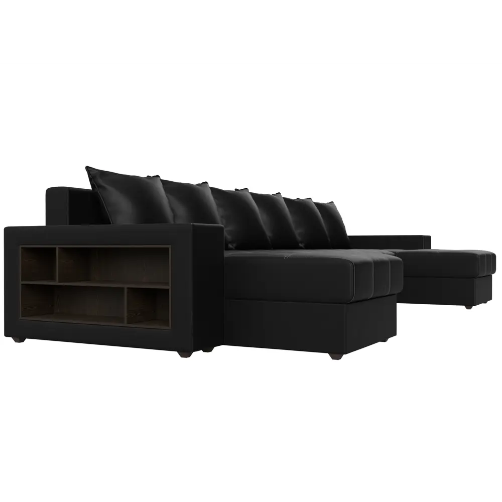 Фото 3 Диван П-образный Дубай полки слева Лига диванов 31521 352x90x163 см экокожа цвет черный Фото 3 Диван П-образный Дубай полки слева Лига диванов 31521 352x90x163 см экокожа цвет черный