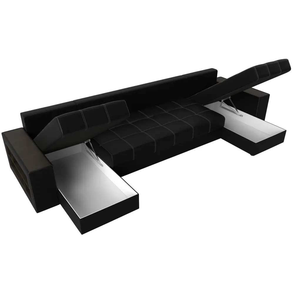 Фото 8 Диван П-образный Дубай полки слева Лига диванов 31521 352x90x163 см экокожа цвет черный Фото 8 Диван П-образный Дубай полки слева Лига диванов 31521 352x90x163 см экокожа цвет черный