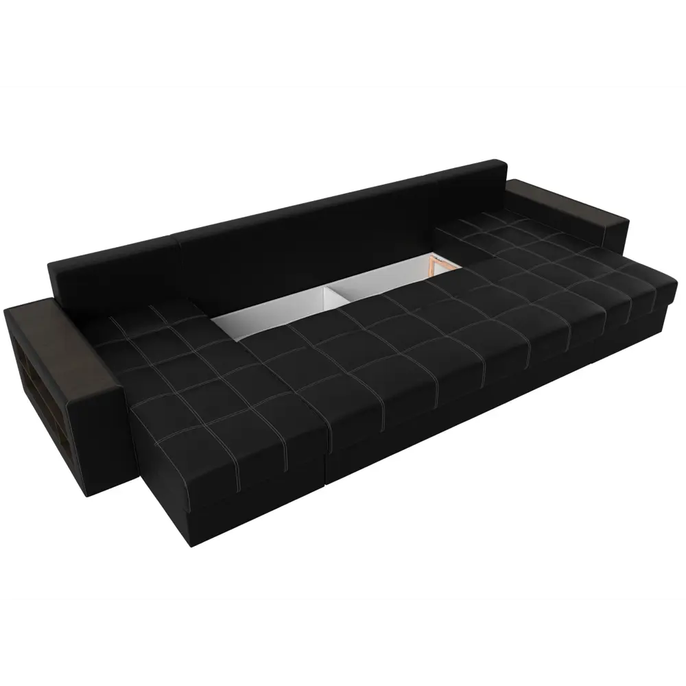 Фото 6 Диван П-образный Дубай полки слева Лига диванов 31521 352x90x163 см экокожа цвет черный Фото 6 Диван П-образный Дубай полки слева Лига диванов 31521 352x90x163 см экокожа цвет черный