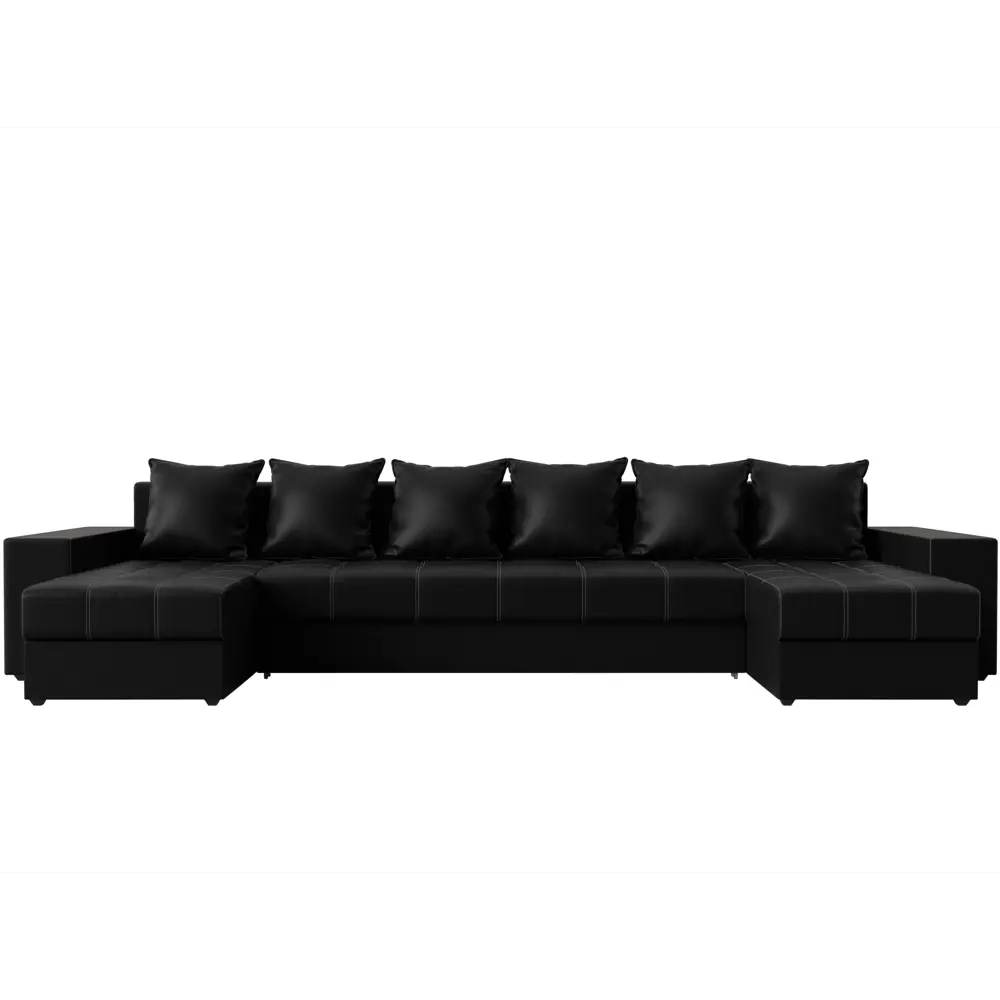 Фото 2 Диван П-образный Дубай полки слева Лига диванов 31521 352x90x163 см экокожа цвет черный Фото 2 Диван П-образный Дубай полки слева Лига диванов 31521 352x90x163 см экокожа цвет черный