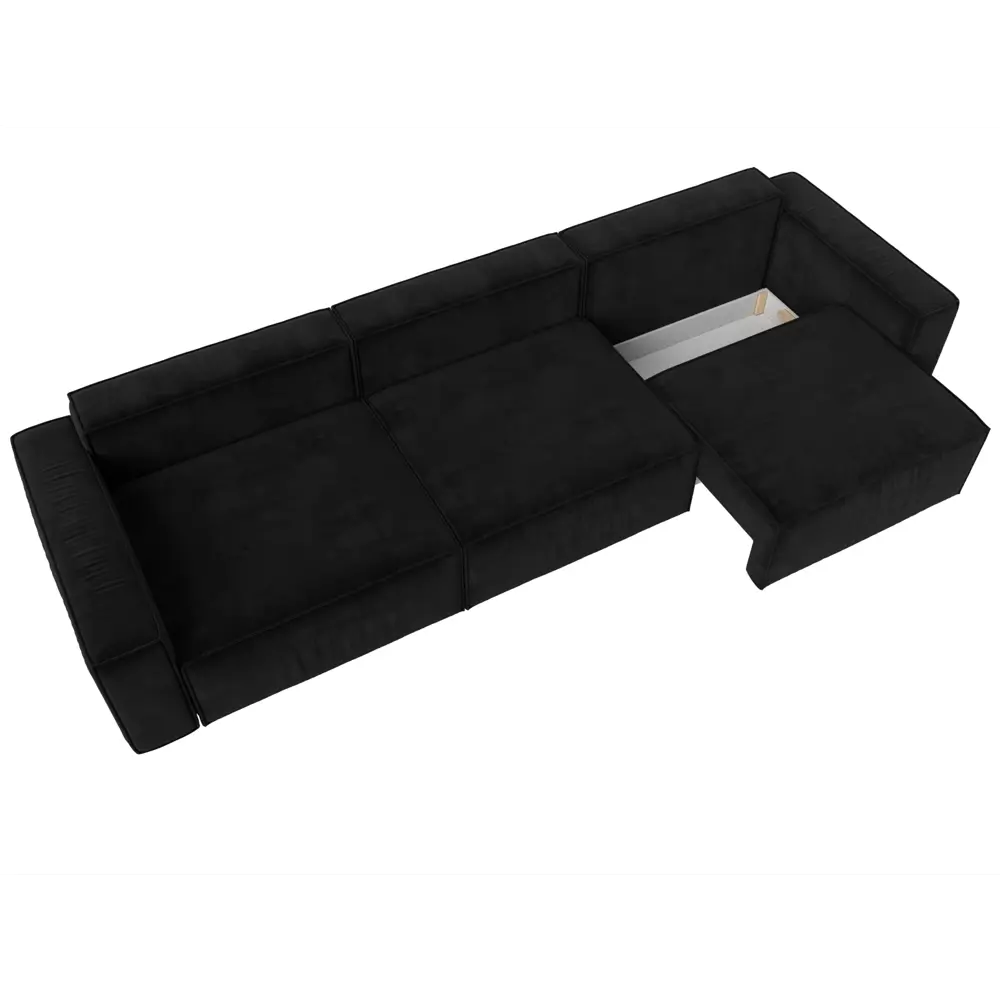 Фото 7 Диван Лига Диванов Прага 121048 357x88x115 см велюр цвет черный Фото 7 Диван Лига Диванов Прага 121048 357x88x115 см велюр цвет черный