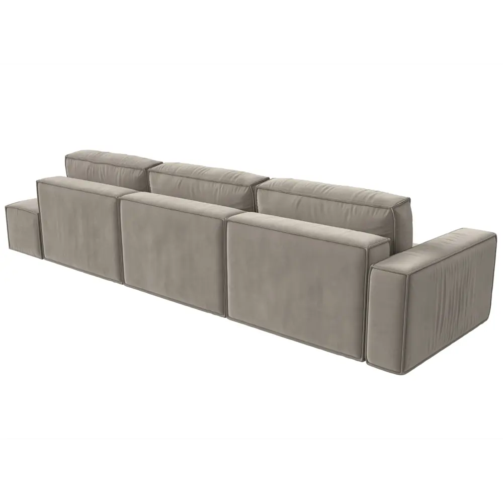 Фото 5 Диван прямой Прага Модерн Лонг подлокотник слева Лига диванов 121745L 380x90x118 см микровельвет цвет бежевый