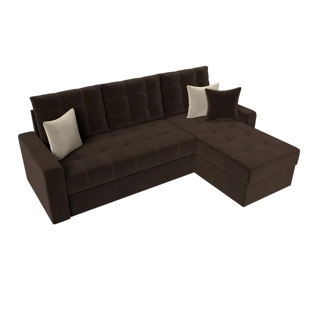 Фото 6 Диван Лига Диванов Ливерпуль 29096 232x73x153 см вельвет цвет коричневый Фото 6 Диван Лига Диванов Ливерпуль 29096 232x73x153 см вельвет цвет коричневый