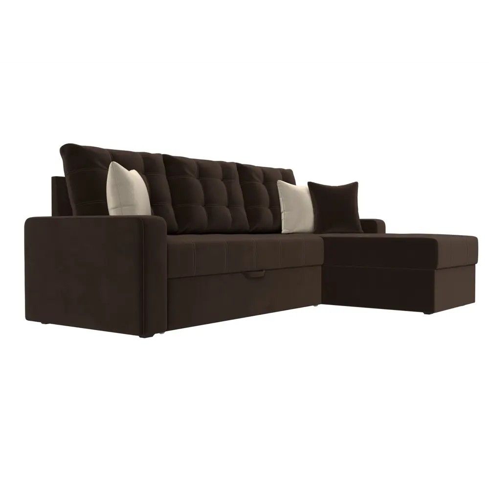 Фото 4 Диван Лига Диванов Ливерпуль 29096 232x73x153 см вельвет цвет коричневый Фото 4 Диван Лига Диванов Ливерпуль 29096 232x73x153 см вельвет цвет коричневый