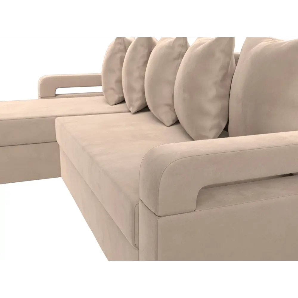 Фото 3 Диван Лига Диванов Гермес левый угол Лайт 112709L 231x90x141 см велюр цвет бежевый