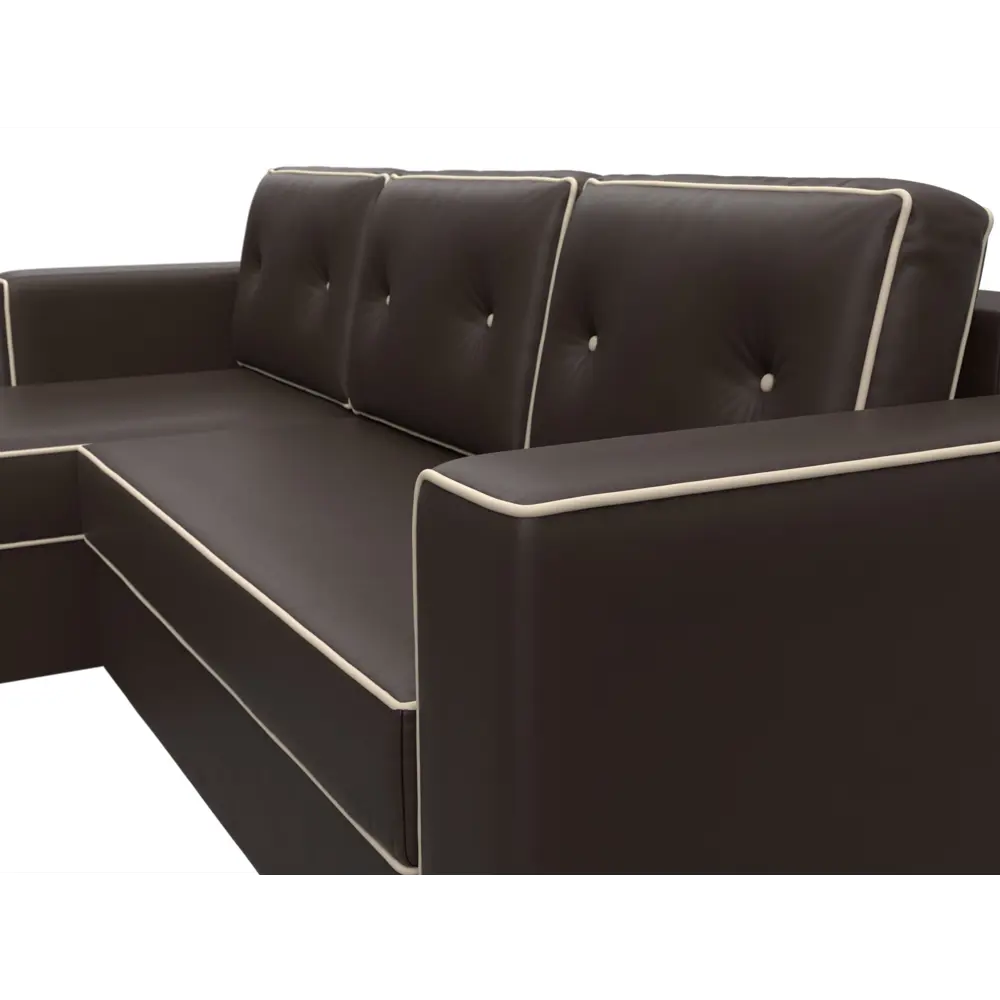Фото 3 Диван Лига Диванов Принстон 29375L 244x85x150 см искусственная кожа цвет коричневый