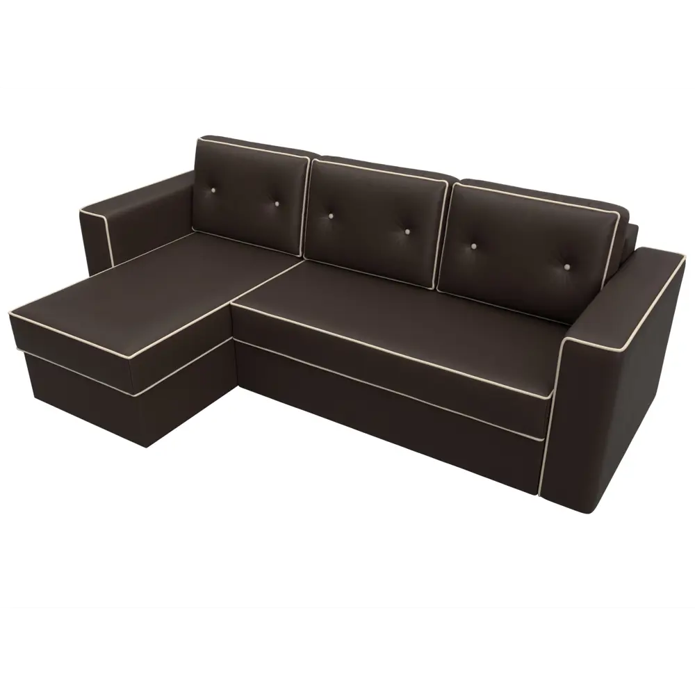 Фото 5 Диван Лига Диванов Принстон 29375L 244x85x150 см искусственная кожа цвет коричневый