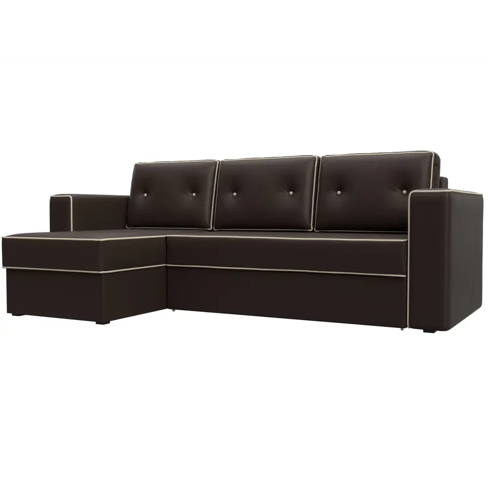 Фото Диван Лига Диванов Принстон 29375L 244x85x150 см искусственная кожа цвет коричневый