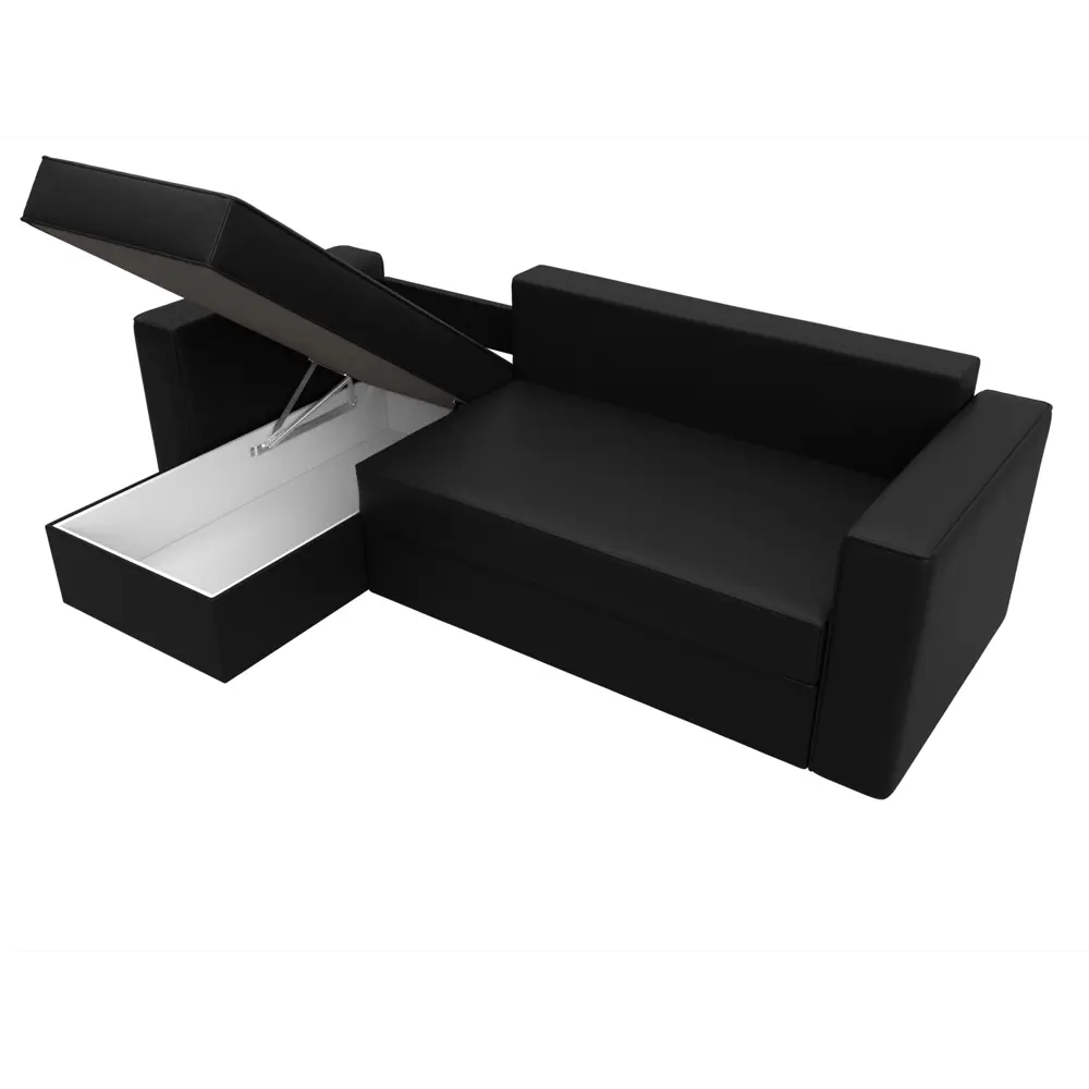 Фото 8 Диван Лига Диванов Принстон 121812L 244x85x150 см искусственная кожа цвет черный