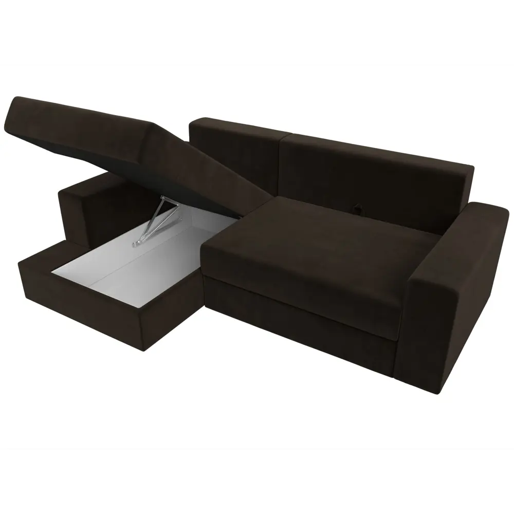 Фото 7 Диван Лига Диванов Майами 114904L 254x96x164 см вельвет цвет коричневый