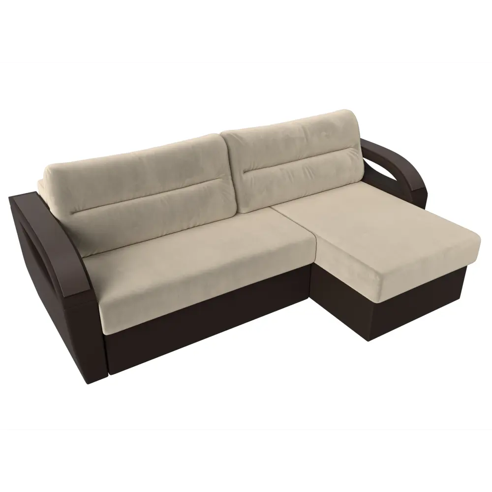 Фото 5 Диван Лига Диванов Форсайт 111593 226x92x151 см вельвет цвет бежевый