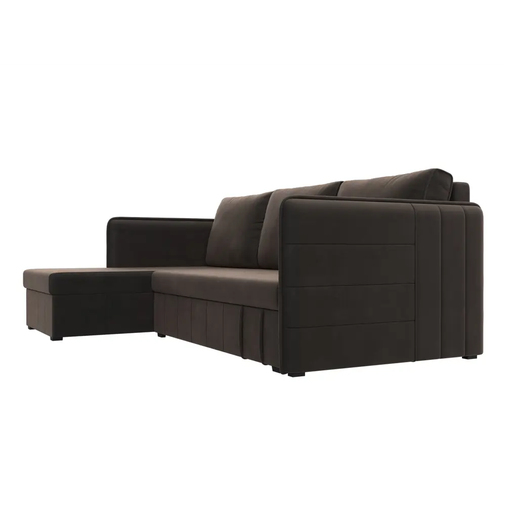 Фото 4 Диван угловой Слим левый угол Лига диванов 119966L 208x85x140 см велюр цвет коричневый Фото 4 Диван угловой Слим левый угол Лига диванов 119966L 208x85x140 см велюр цвет коричневый