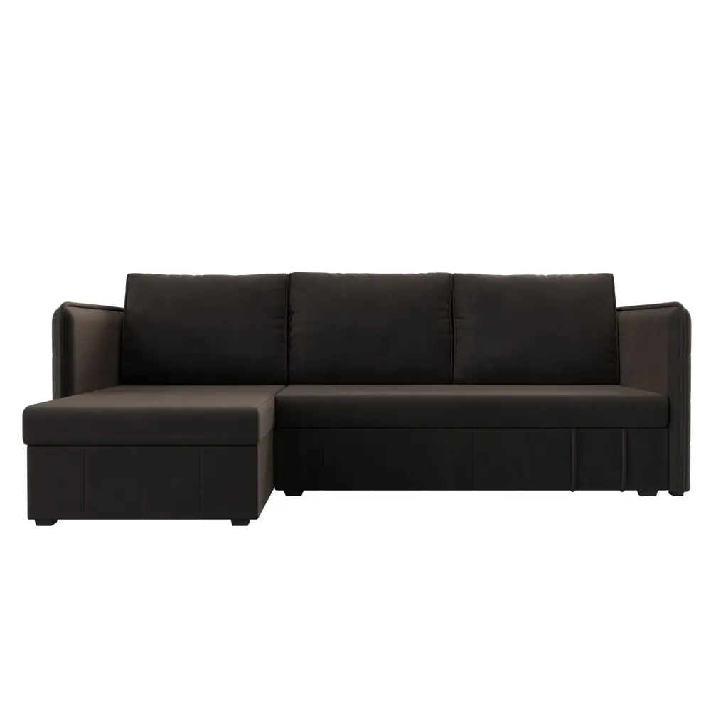 Фото 2 Диван угловой Слим левый угол Лига диванов 119966L 208x85x140 см велюр цвет коричневый Фото 2 Диван угловой Слим левый угол Лига диванов 119966L 208x85x140 см велюр цвет коричневый