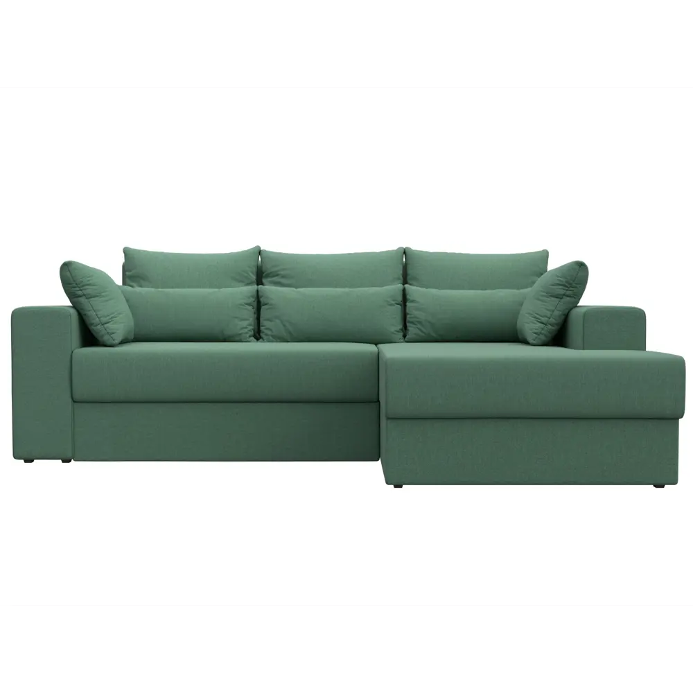 Фото 2 Диван угловой Майами правый угол Лига диванов 121161 254x96x164 см рогожка цвет амур 11 зеленый