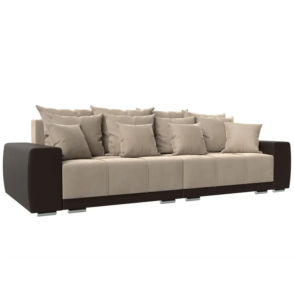 Фото Диван Лига Диванов Лига-028 121202 281x90x115 см велюр цвет бежевый Фото Диван Лига Диванов Лига-028 121202 281x90x115 см велюр цвет бежевый