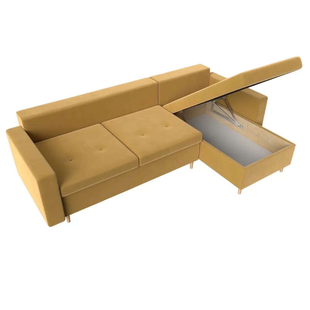 Фото 8 Диван Лига Диванов Белфаст 112245 225x93x148 см вельвет цвет желтый