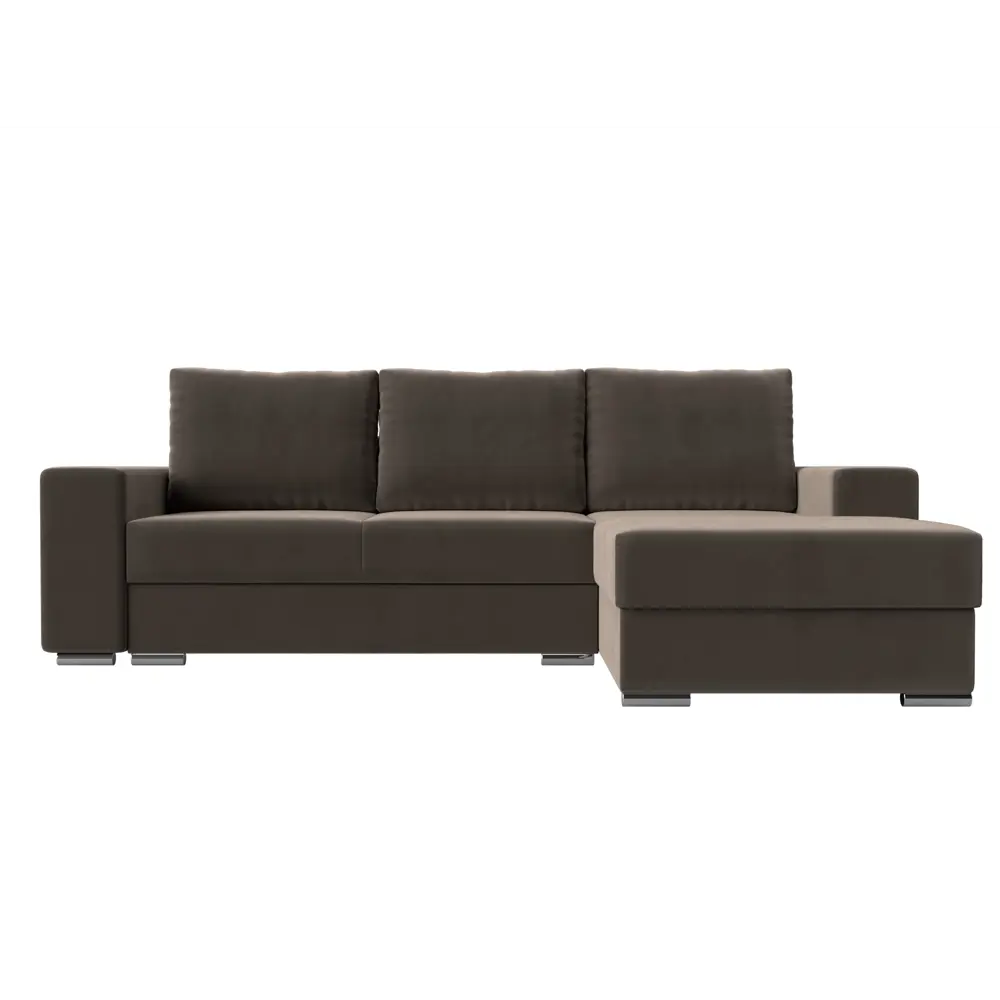 Фото Диван Лига Диванов Дрезден 111790 283x93x177 см велюр цвет коричневый Фото Диван Лига Диванов Дрезден 111790 283x93x177 см велюр цвет коричневый