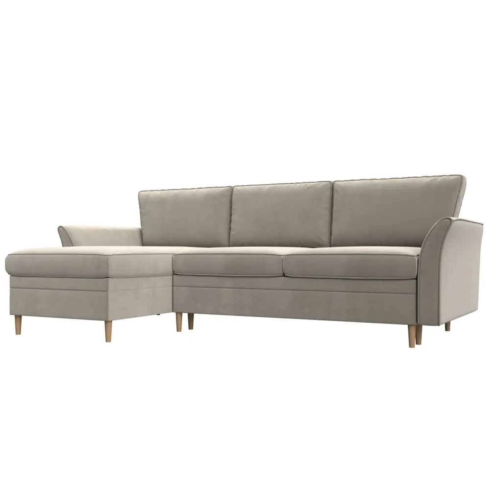 Фото Диван Лига Диванов София 31593L 223x91x148 см вельвет цвет бежевый Фото Диван Лига Диванов София 31593L 223x91x148 см вельвет цвет бежевый