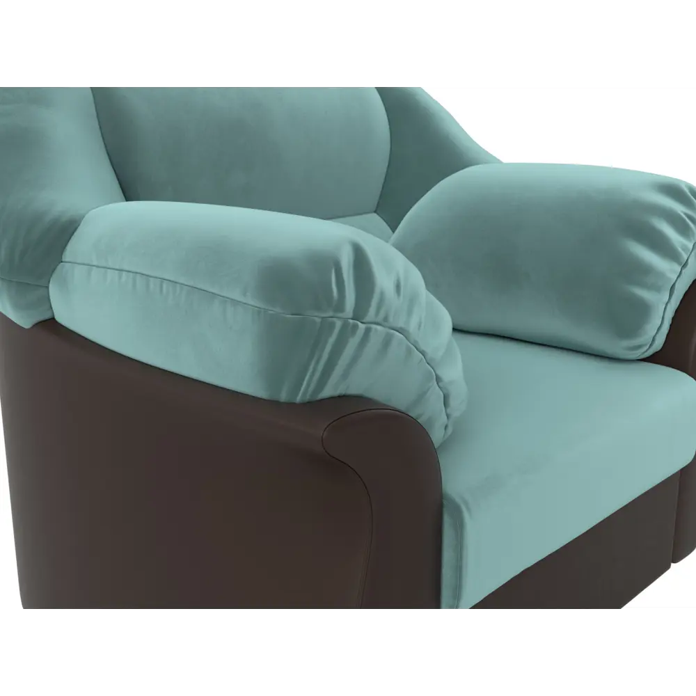 Фото 3 Кресло Лига Диванов Карнелла 105822 112x93x93 см велюр цвет бирюзовый/коричневый