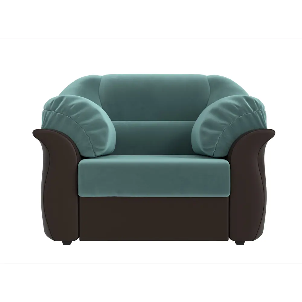 Фото 2 Кресло Лига Диванов Карнелла 105822 112x93x93 см велюр цвет бирюзовый/коричневый