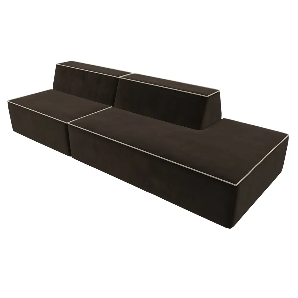 Фото 3 Диван Лига Диванов Монс 119478 280x70x110 см вельвет цвет коричневый Фото 3 Диван Лига Диванов Монс 119478 280x70x110 см вельвет цвет коричневый