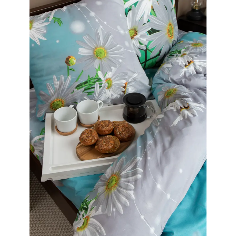 Фото 2 Комплект постельного белья Amore mio Мако-сатин 28386, двуспальный, микрофибра цвет зеленый Фото 2 Комплект постельного белья Amore mio Мако-сатин 28386, двуспальный, микрофибра цвет зеленый