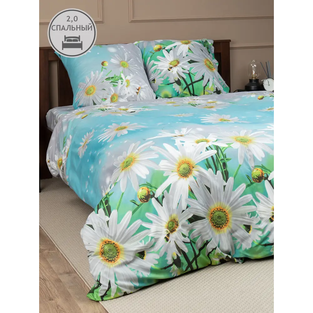 Фото 5 Комплект постельного белья Amore mio Мако-сатин 28386, двуспальный, микрофибра цвет зеленый Фото 5 Комплект постельного белья Amore mio Мако-сатин 28386, двуспальный, микрофибра цвет зеленый