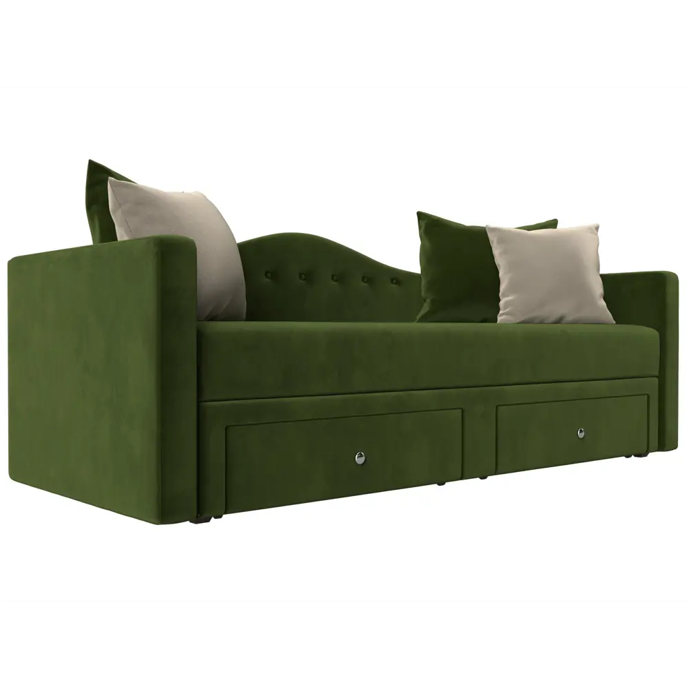 Фото Диван Лига Диванов Дориан 100218 203x95x82 см вельвет цвет зеленый