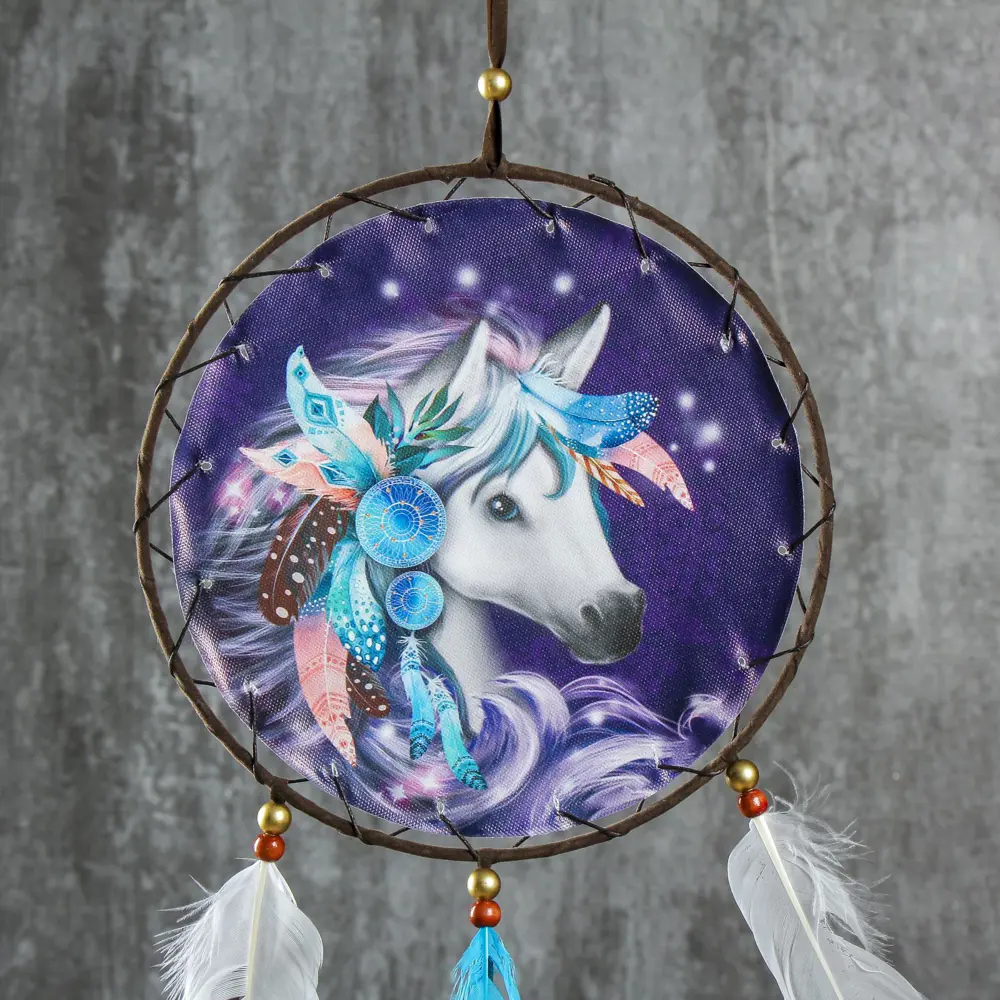 Фото 3 Панно ловец снов "Конь" диаметр 20 см Фото 3 Панно ловец снов "Конь" диаметр 20 см
