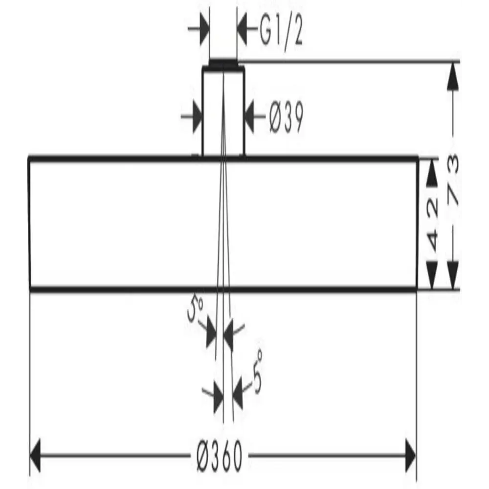 Фото 2 Лейка для верхнего душа Hansgrohe 00000074252 круглый цвет хром