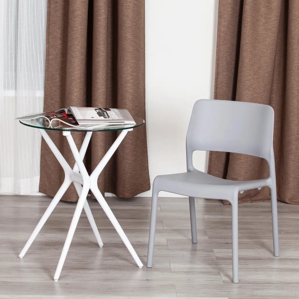 Фото 2 Кухонный стул Tetchair Furdi 77.5x55.5x48 см пластик цвет серый Фото 2 Кухонный стул Tetchair Furdi 77.5x55.5x48 см пластик цвет серый