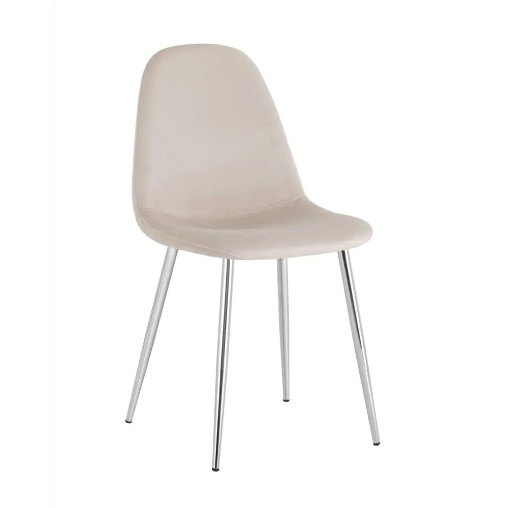 Фото 2 Комплект кухонных стульев 2 шт Стул груп Валенсия sn 87x40x43 см велюр цвет хром/бежевый