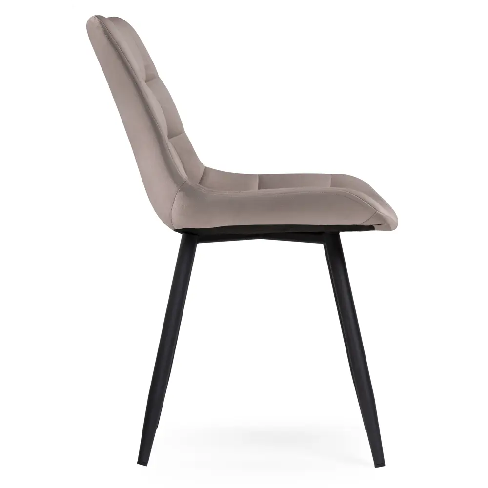 Фото 4 Стул Мебельные Решения Челси 50x80x60 см велюр цвет черный/латте Фото 4 Стул Мебельные Решения Челси 50x80x60 см велюр цвет черный/латте