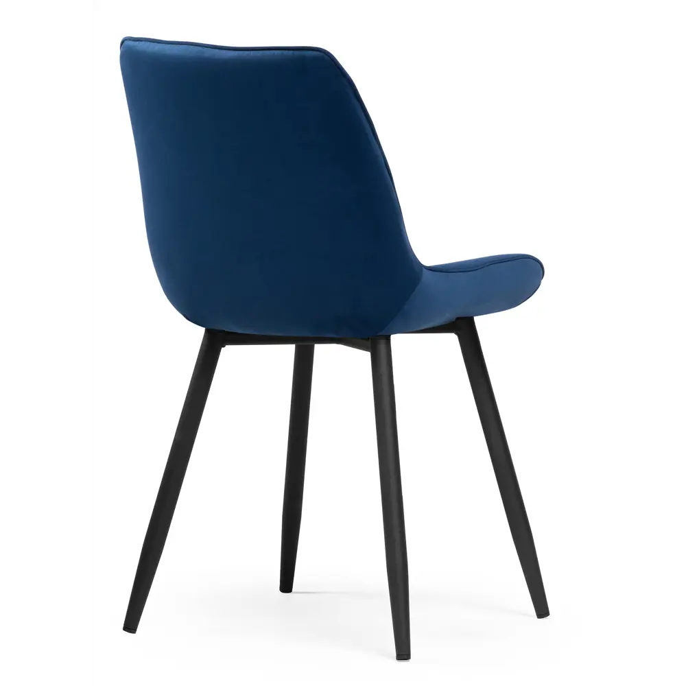 Фото 5 Стул Мебельные Решения Седа 50x82x56 см велюр цвет черный/синий Фото 5 Стул Мебельные Решения Седа 50x82x56 см велюр цвет черный/синий