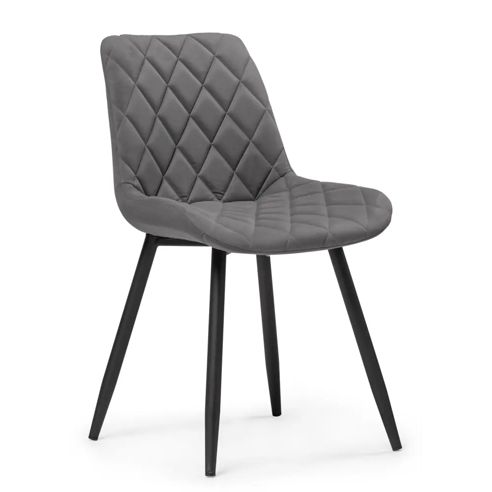 Фото Стул Мебельные Решения Баодин 50x84x54 см велюр цвет черный/темно-серый Фото Стул Мебельные Решения Баодин 50x84x54 см велюр цвет черный/темно-серый