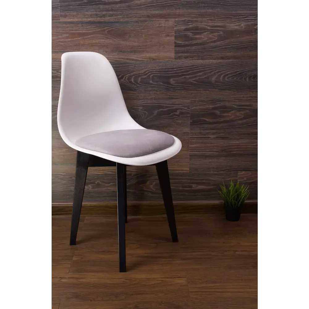 Фото Комплект стульев 2 шт Zip-Mebel Сашш 45x83x46 см велюр цвет белый/светло-серый/черный Фото Комплект стульев 2 шт Zip-Mebel Сашш 45x83x46 см велюр цвет белый/светло-серый/черный