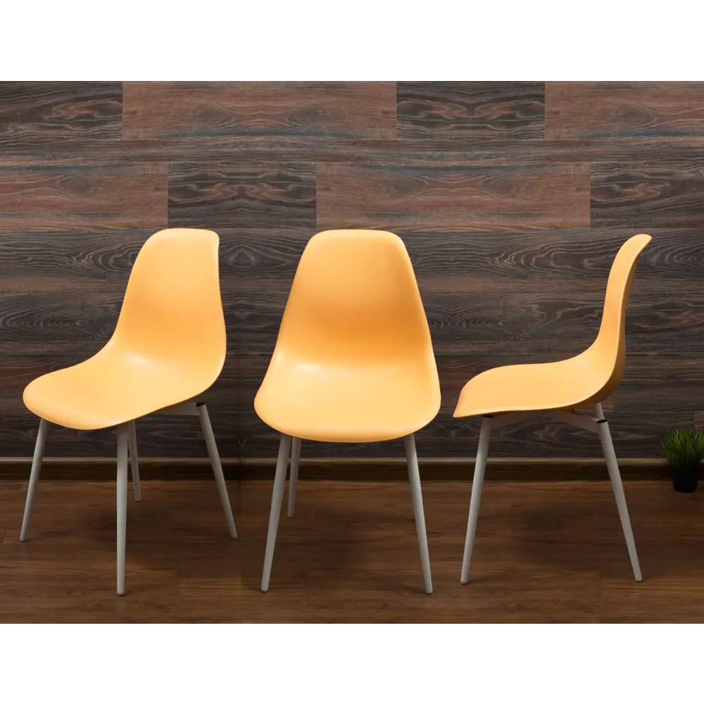 Фото 9 Комплект стульев 3 шт Zip-Mebel Туссе 45x83x46 см ABS-пластик цвет персиковый/белый Фото 9 Комплект стульев 3 шт Zip-Mebel Туссе 45x83x46 см ABS-пластик цвет персиковый/белый