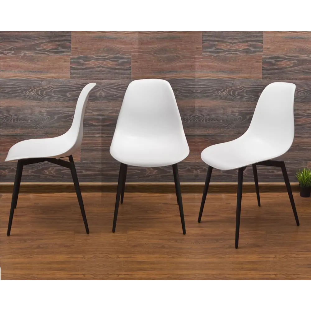 Фото 7 Комплект стульев 3 шт Zip-Mebel Туссе 45x83x46 см ABS-пластик цвет белый/черный Фото 7 Комплект стульев 3 шт Zip-Mebel Туссе 45x83x46 см ABS-пластик цвет белый/черный