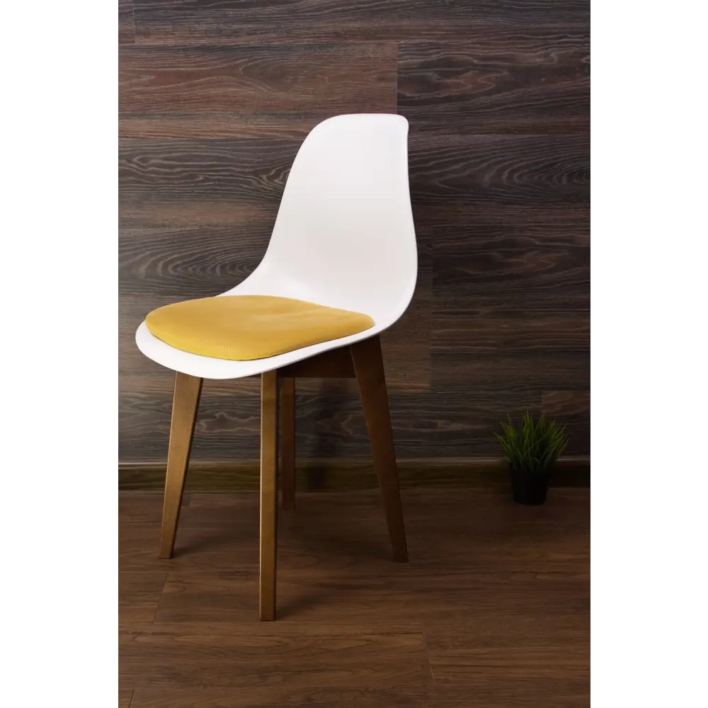 Фото 2 Стул Zip-mebel Сашш 45x83x46 см велюр цвет белый/горчичный/орех Фото 2 Стул Zip-mebel Сашш 45x83x46 см велюр цвет белый/горчичный/орех
