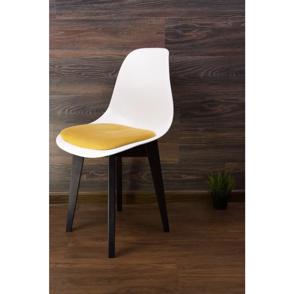 Фото 2 Комплект стульев 3 шт Zip-mebel Сашш 45x83x46 см велюр цвет белый/горчичный/черный Фото 2 Комплект стульев 3 шт Zip-mebel Сашш 45x83x46 см велюр цвет белый/горчичный/черный