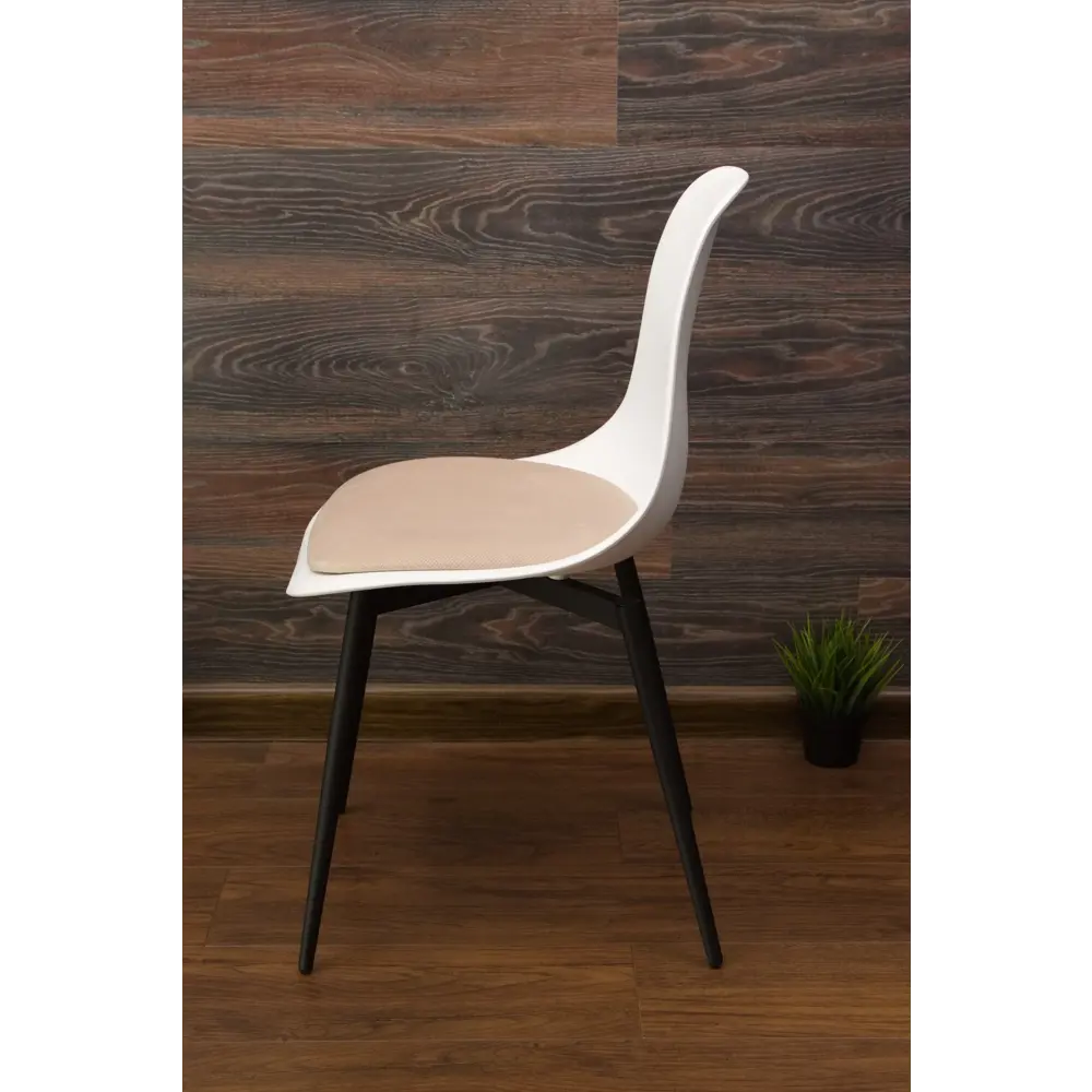 Фото 3 Комплект стульев 2 шт Zip-mebel Туссе 45x83x46 см велюр цвет белый/бежевый/черный Фото 3 Комплект стульев 2 шт Zip-mebel Туссе 45x83x46 см велюр цвет белый/бежевый/черный